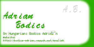 adrian bodics business card